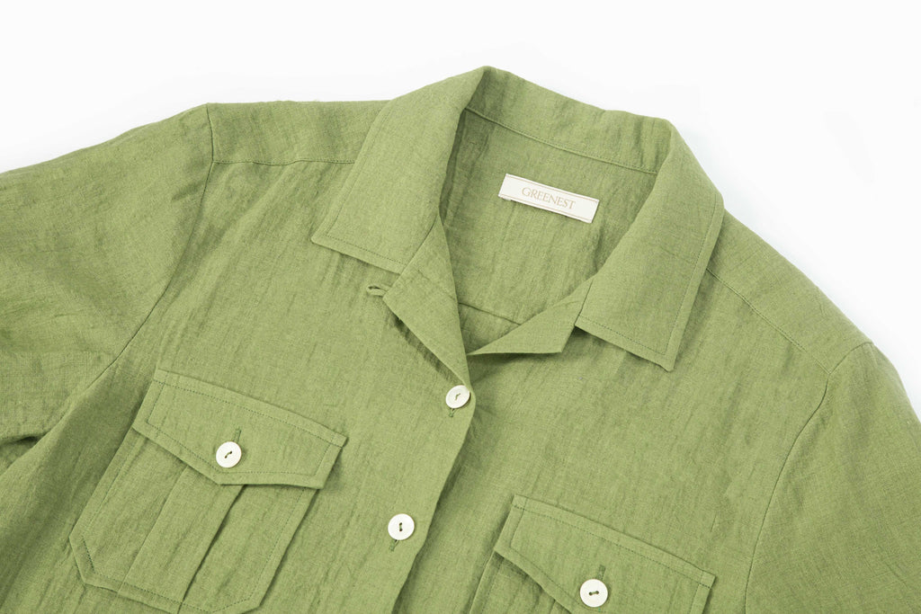 Linen Pocket Shirt (Olive)