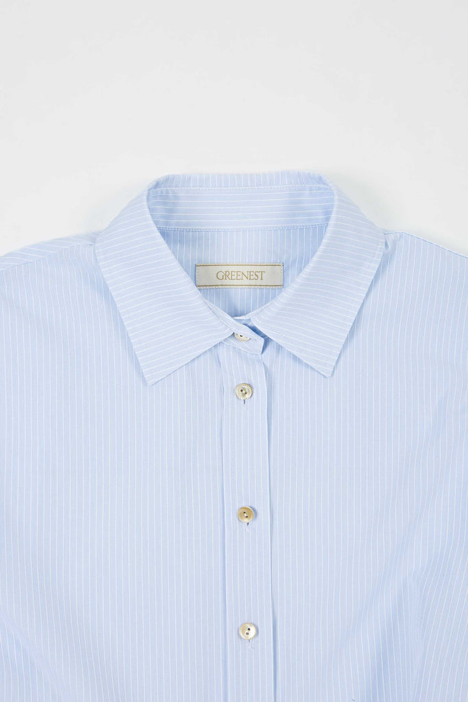 Rope detailed striped shirt