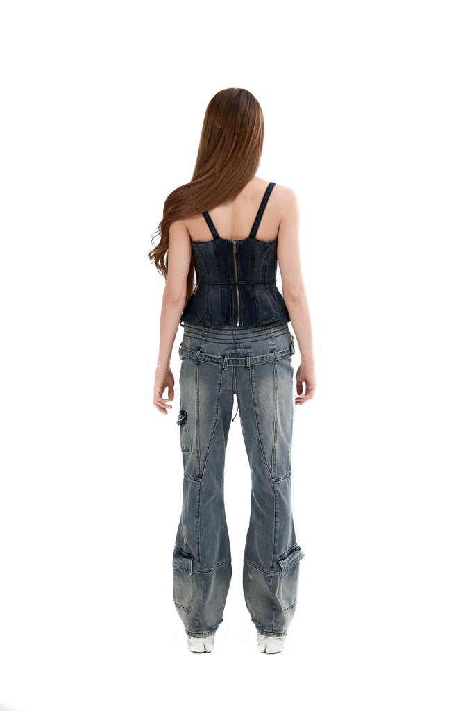 Denim corset