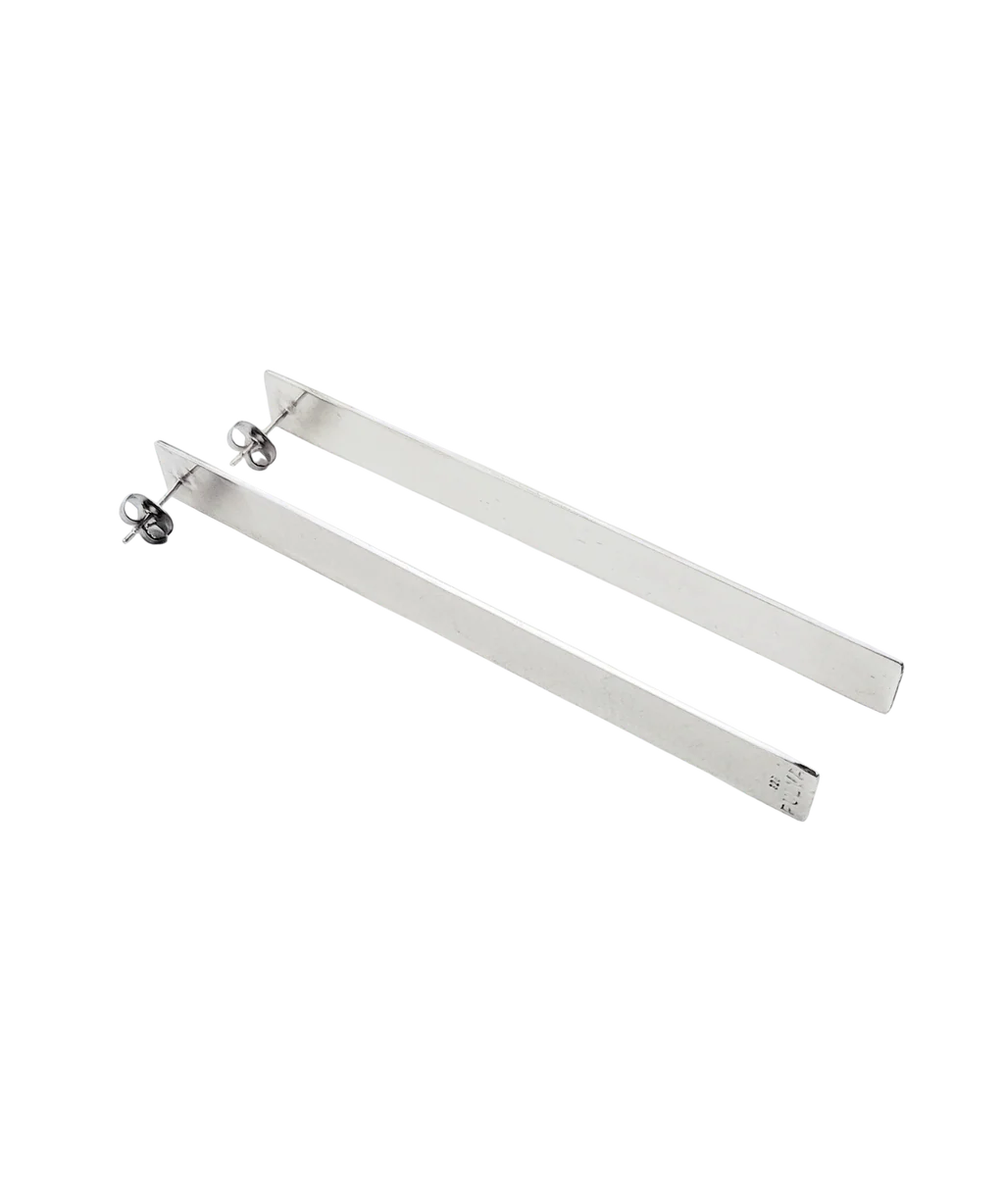 Straight Line Earrings Brass
