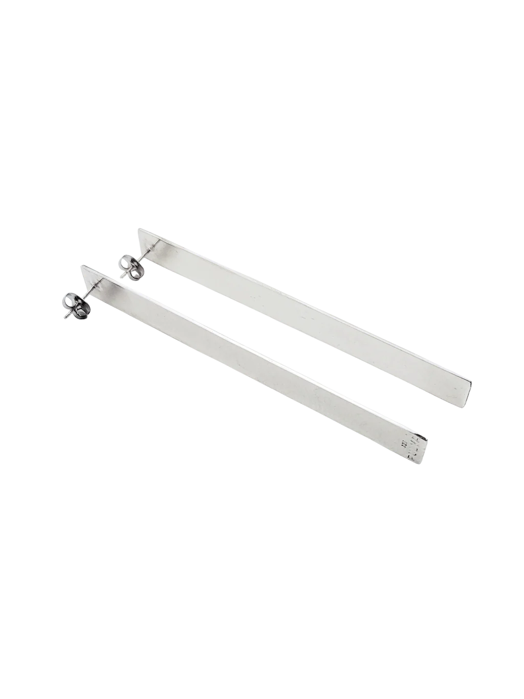 Straight Line Earrings Brass