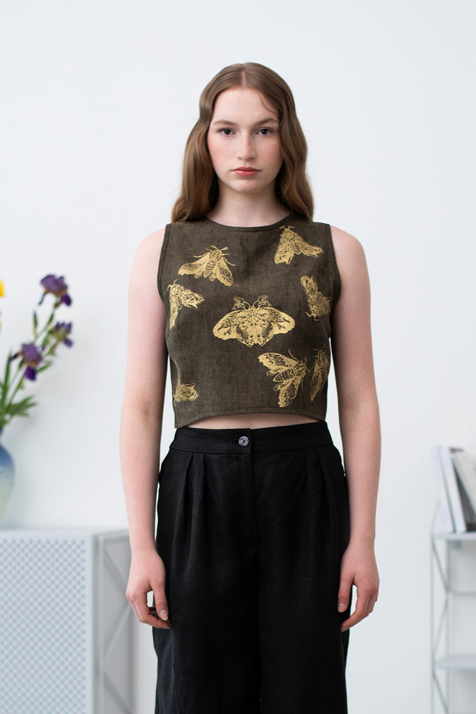 Crop Top Linen Moths