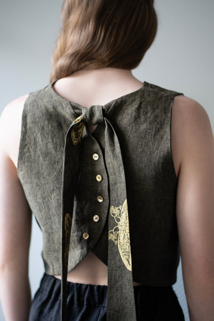 Crop Top Linen Moths