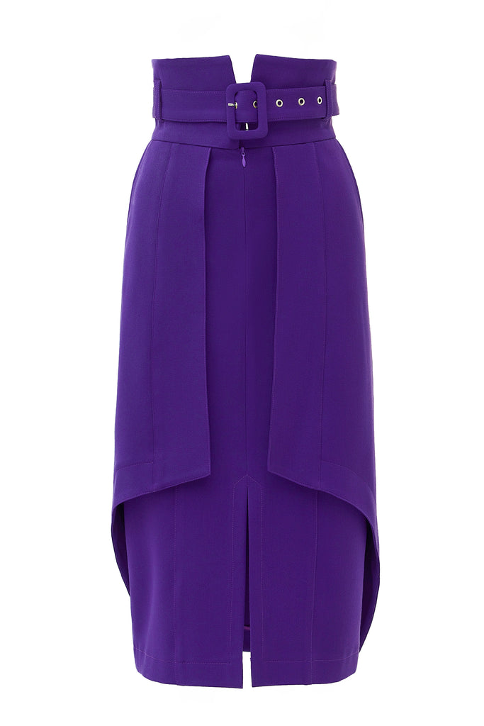 Designer Double Midi Skirt - Purple