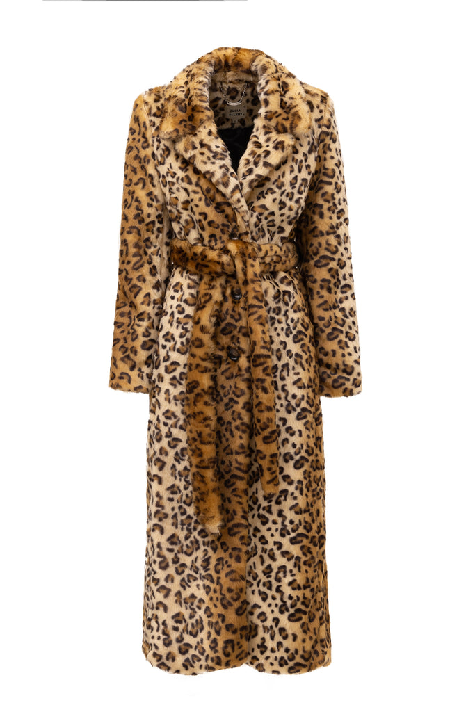 Demi-Season Animal Print Faux Fur Coat