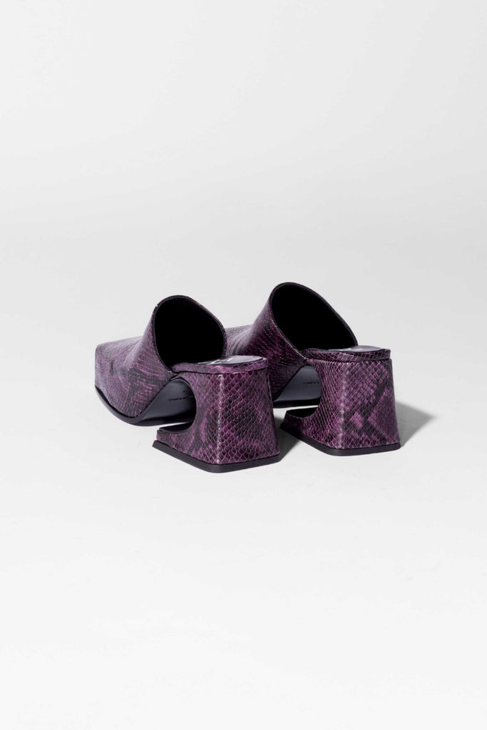 DARK PURPLE SNAKE SASSY MULE