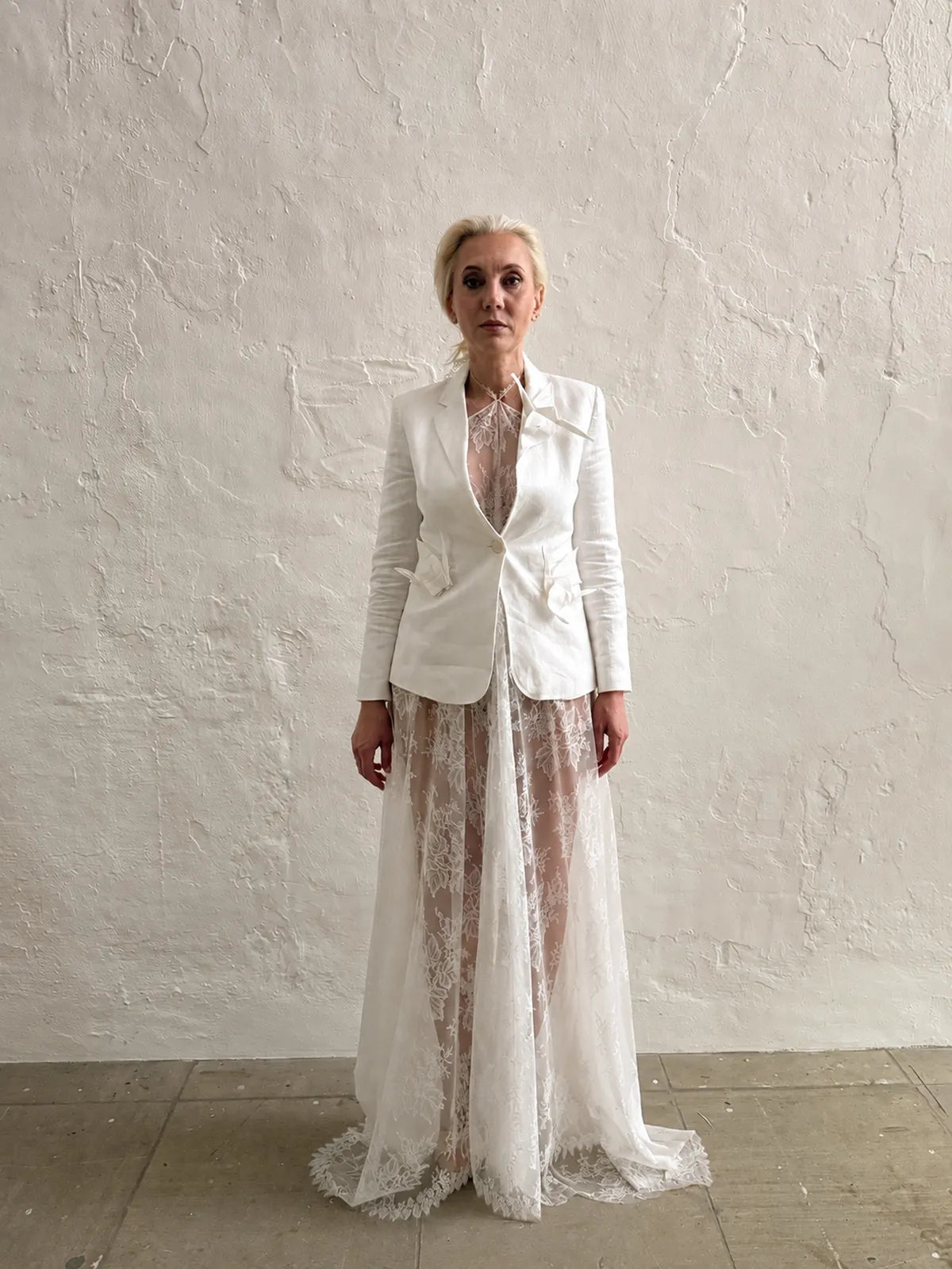 White Origami Blazer