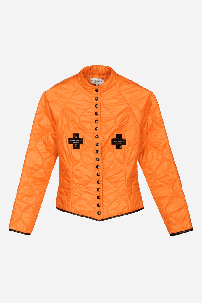 Cross logos quilted jacket