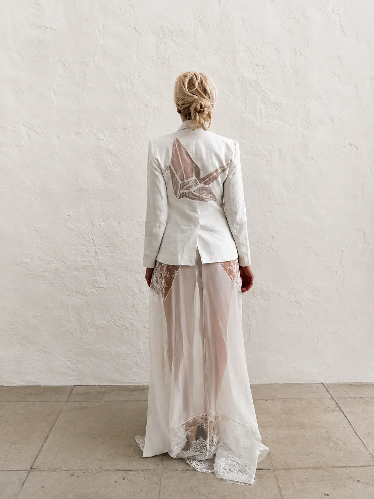 White Origami Blazer