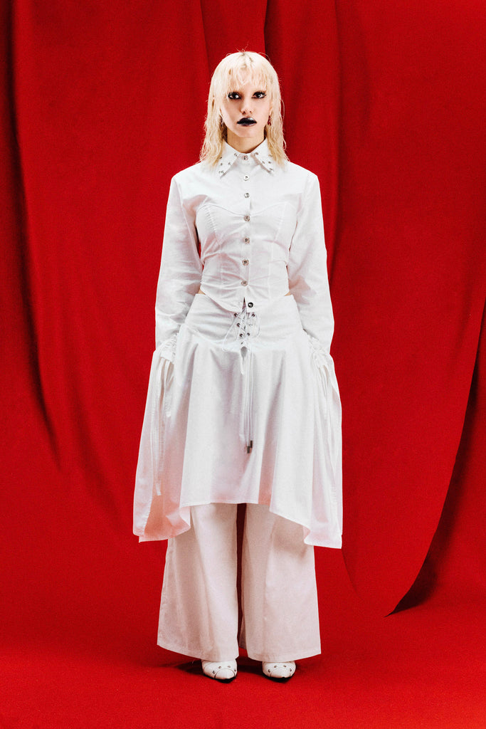 Hybrid Skirt Trousers - White