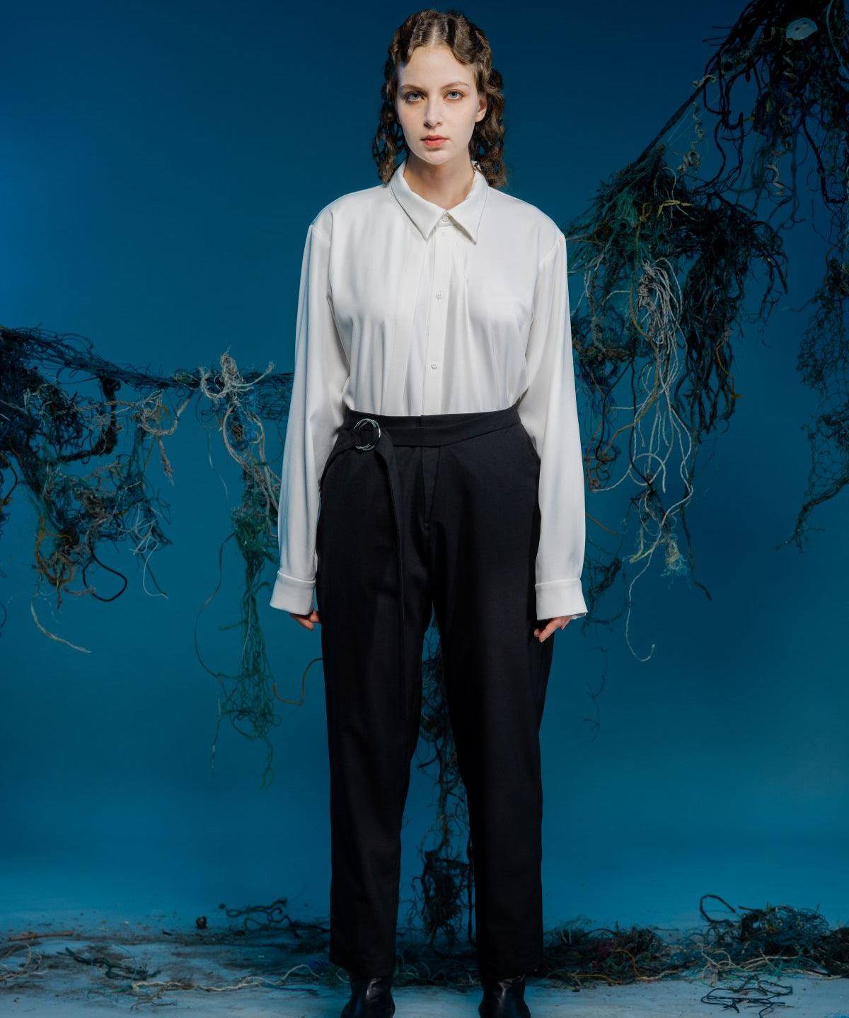 Adjustable Strap Deconstructed Suit Trousers - Studio183