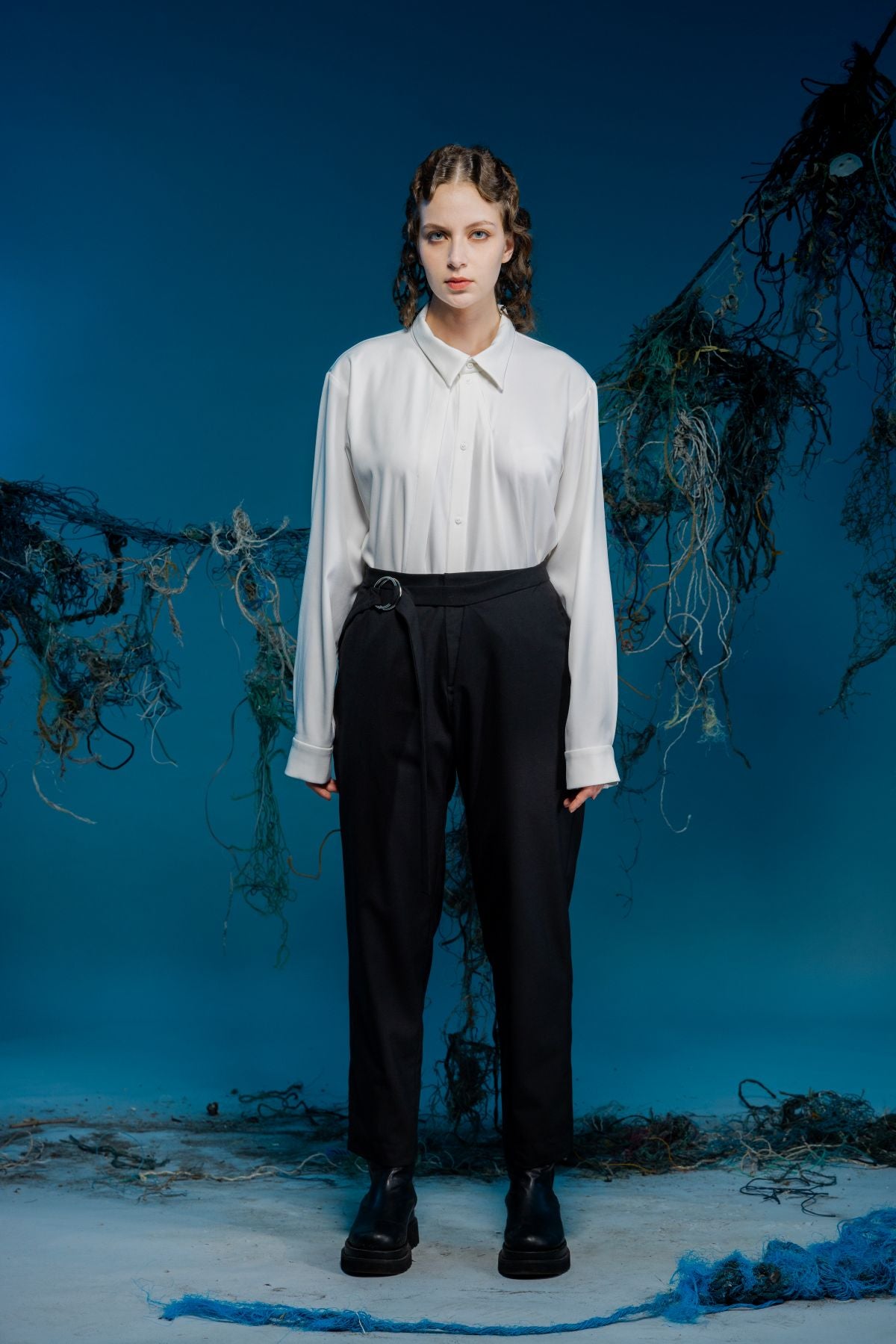 Adjustable Strap Deconstructed Suit Trousers - Studio183