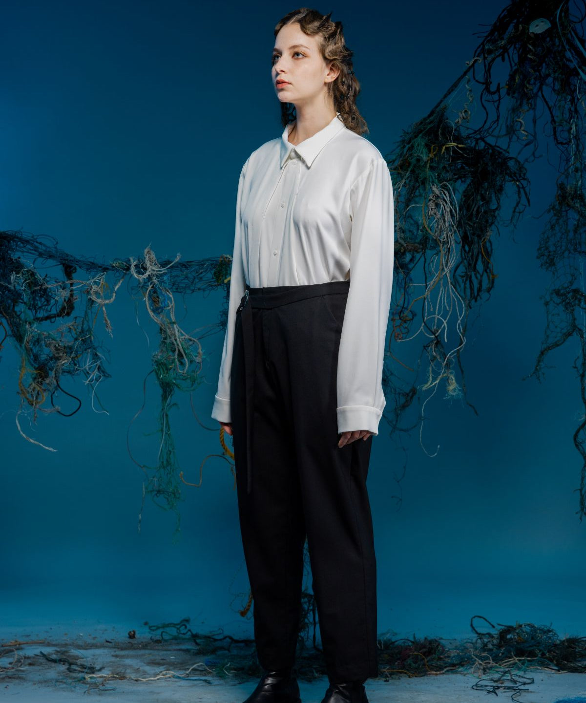 Adjustable Strap Deconstructed Suit Trousers - Studio183