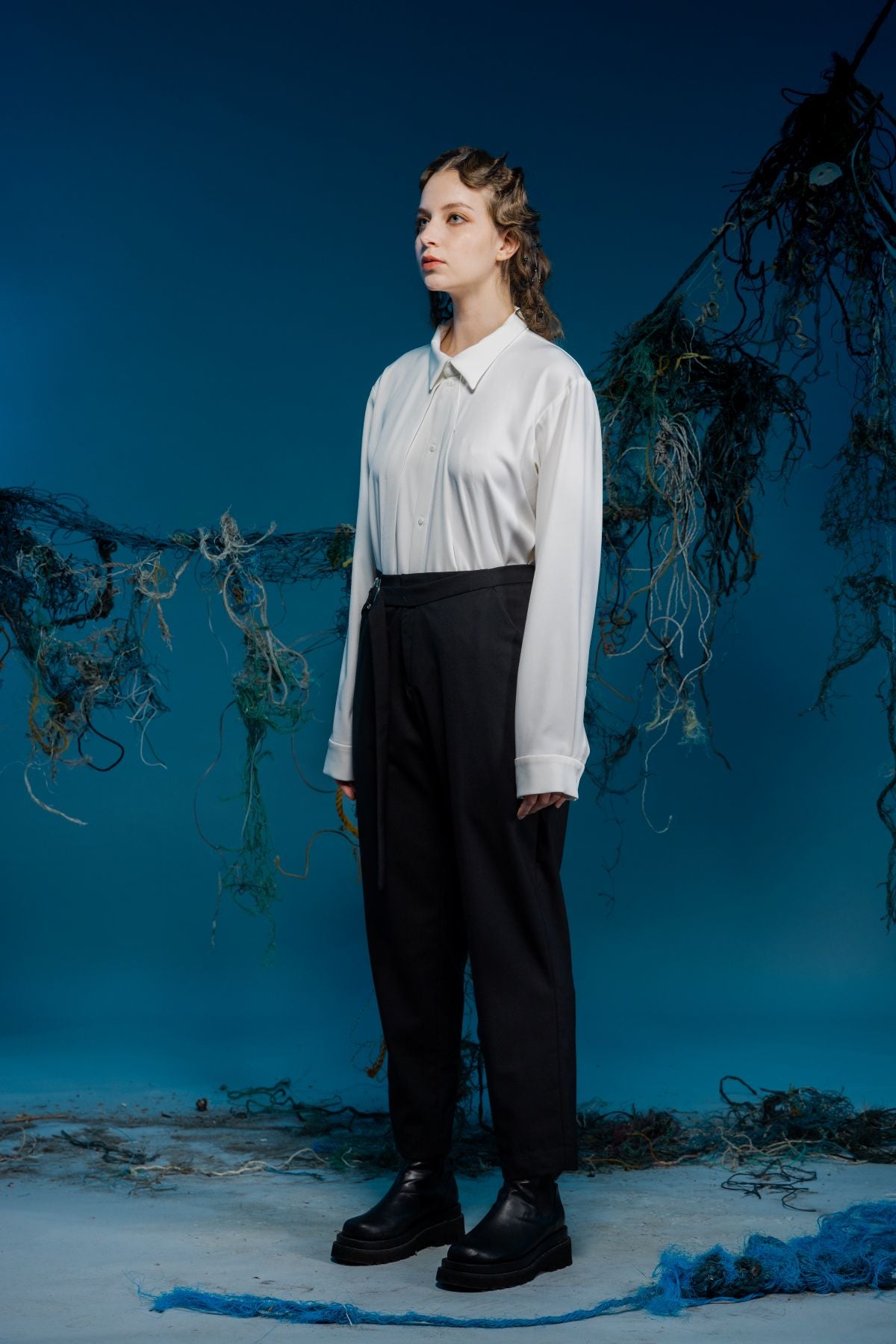Adjustable Strap Deconstructed Suit Trousers - Studio183