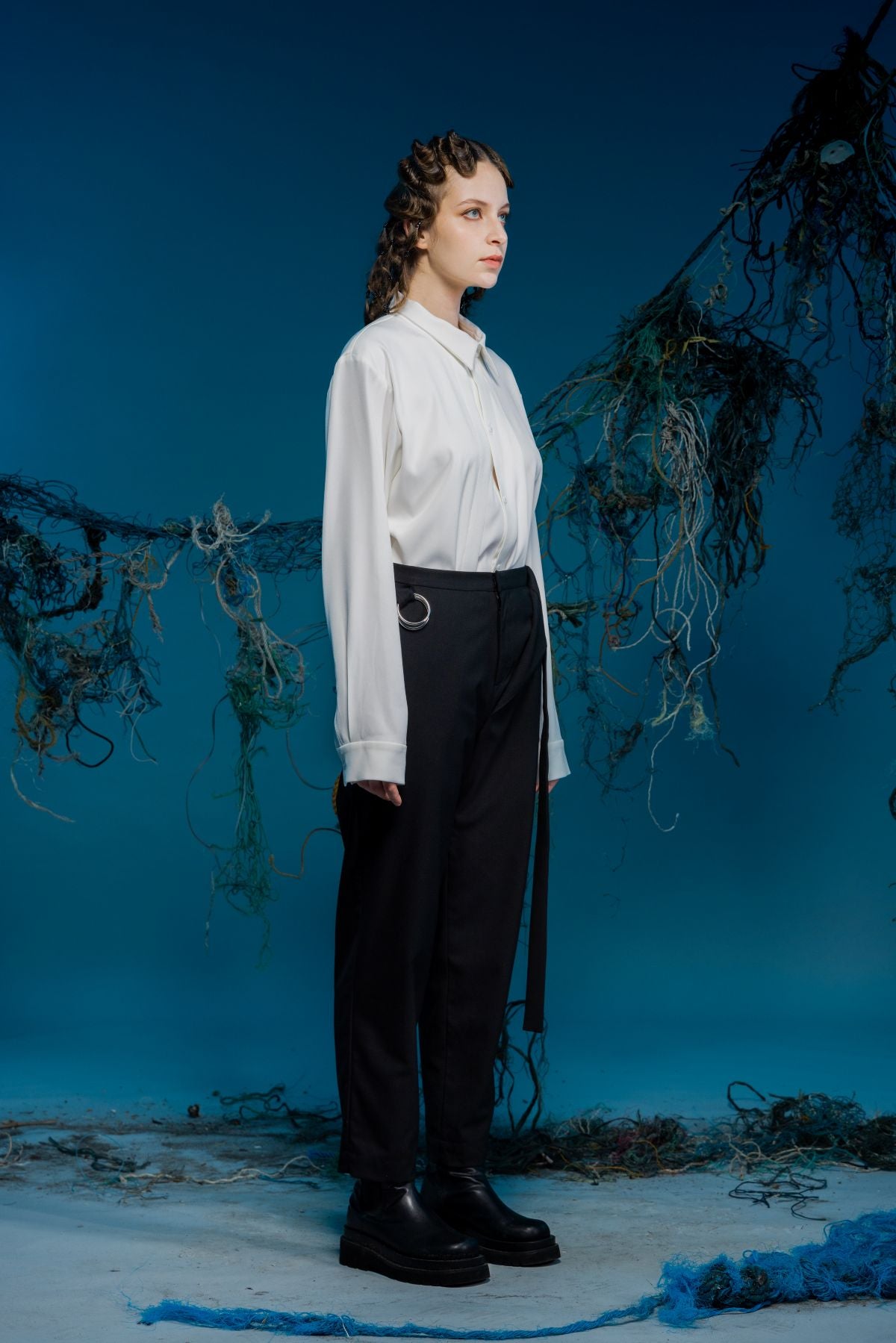 Adjustable Strap Deconstructed Suit Trousers - Studio183