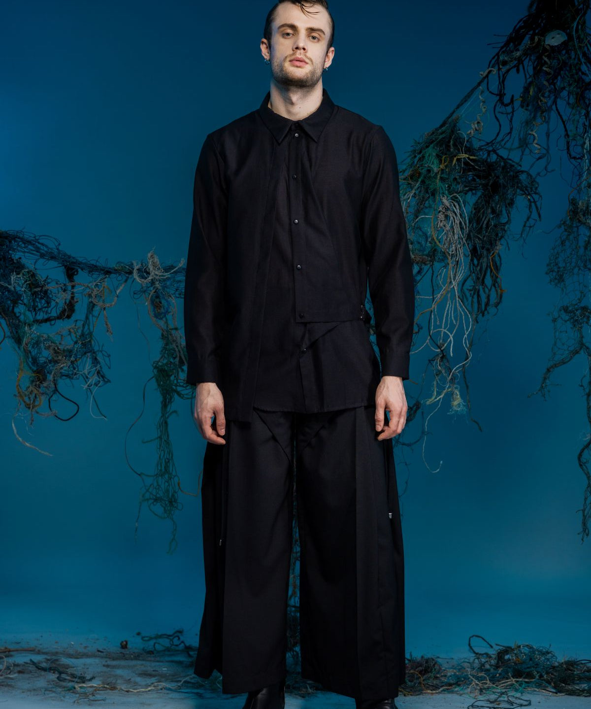 Asymmetrical Faux Two-Piece Shirt - Studio183
