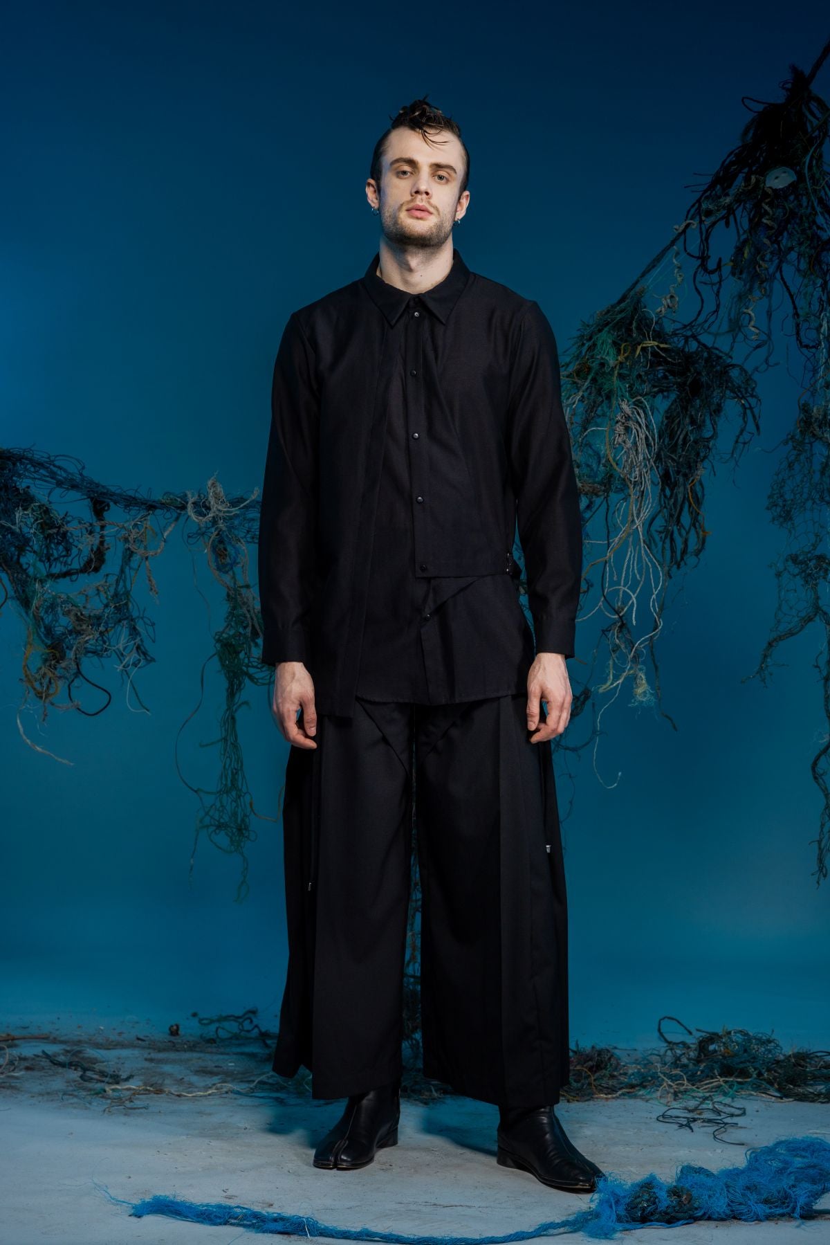Asymmetrical Faux Two-Piece Shirt - Studio183