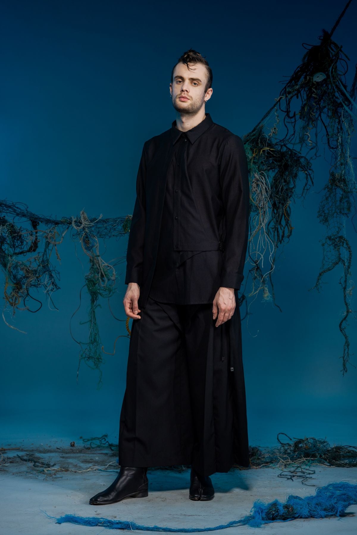 Asymmetrical Faux Two-Piece Shirt - Studio183