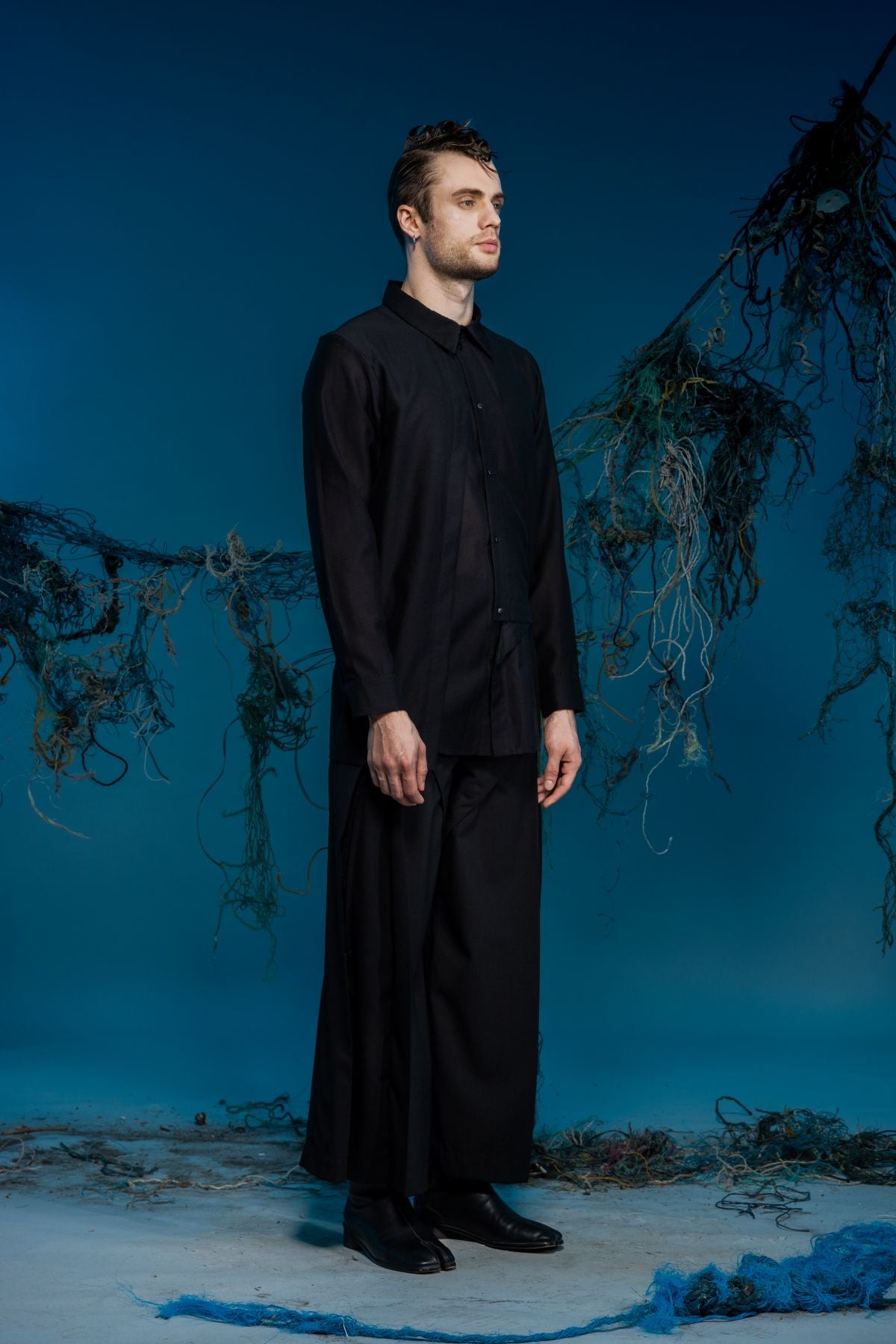 Asymmetrical Faux Two-Piece Shirt - Studio183