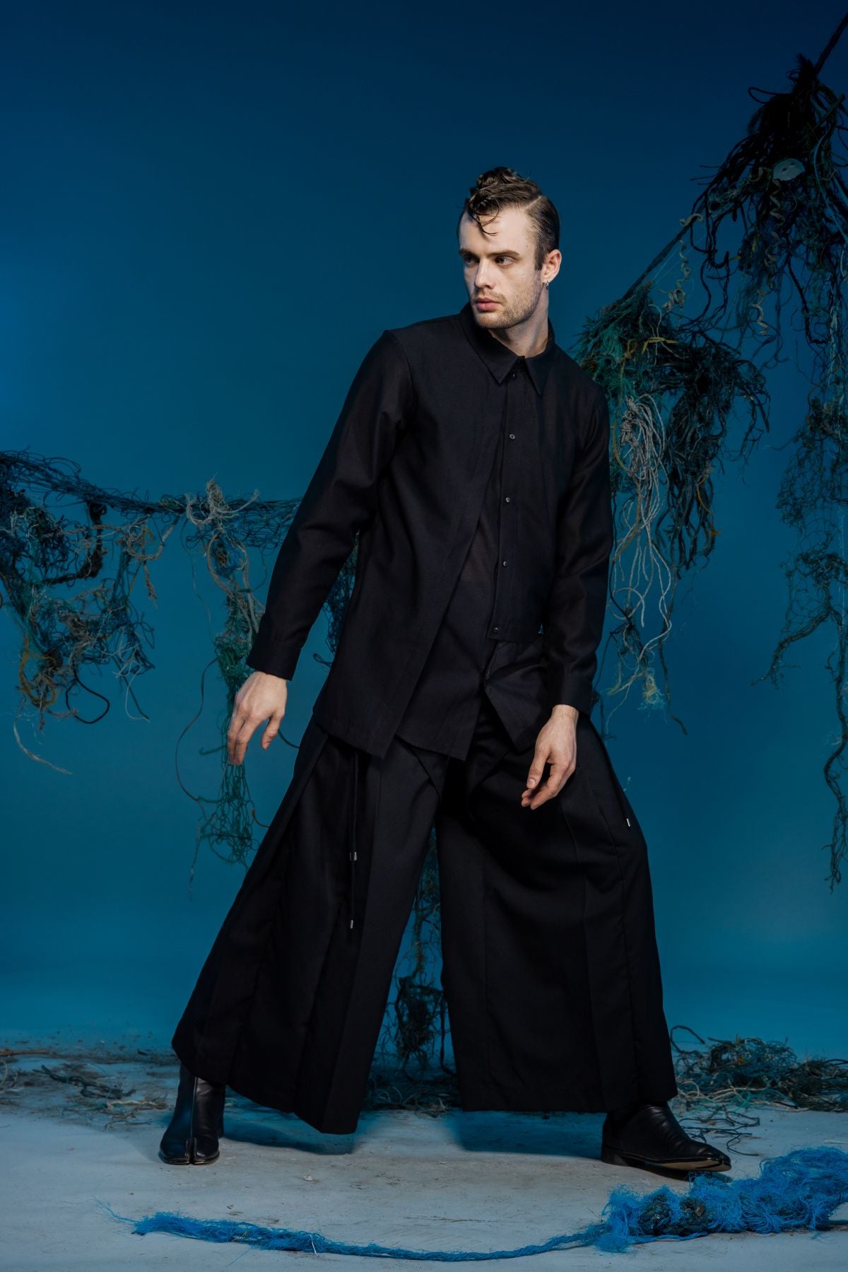 Asymmetrical Faux Two-Piece Shirt - Studio183