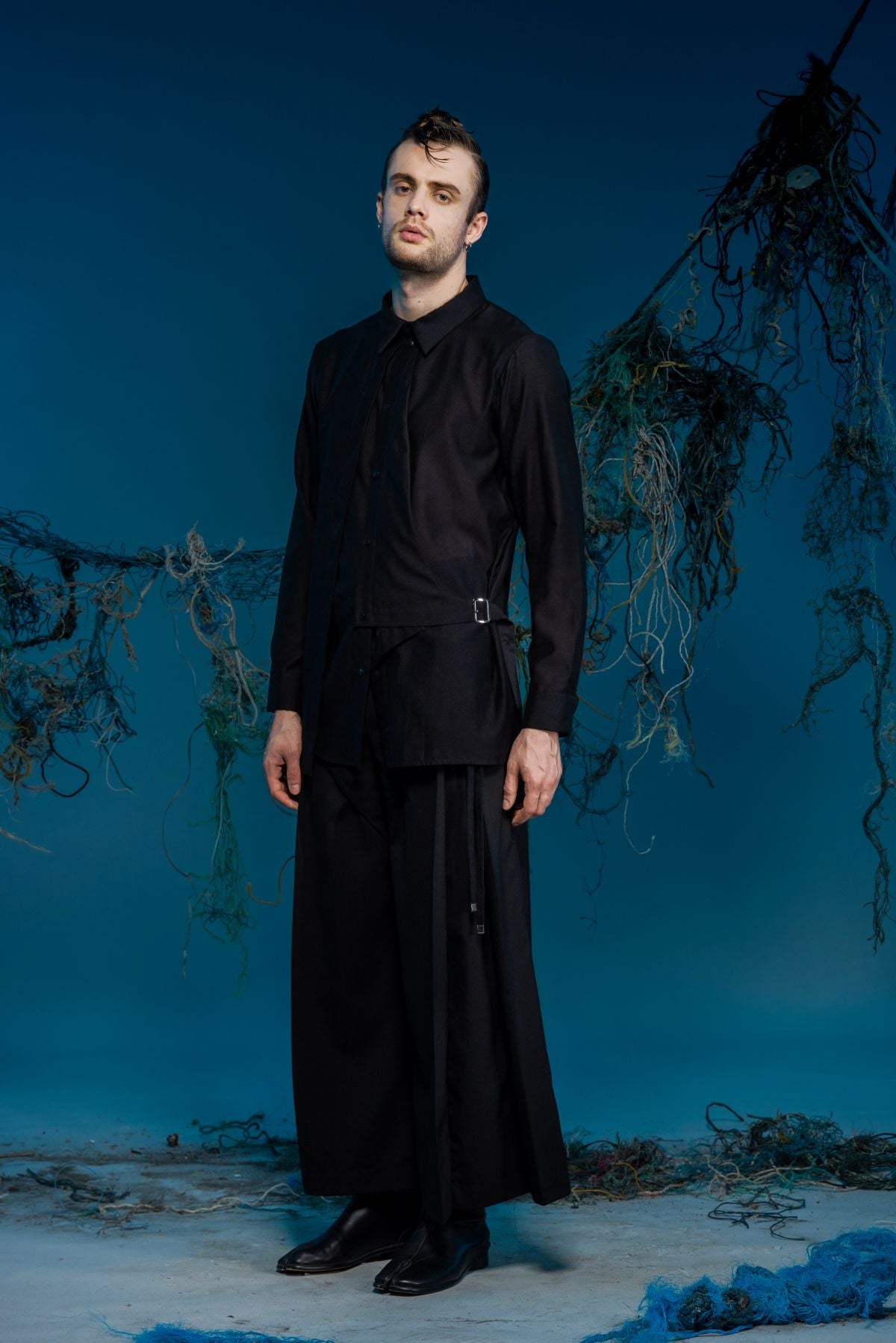 Asymmetrical Faux Two-Piece Shirt - Studio183