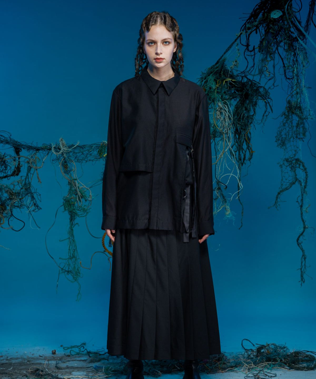 Asymmetric Deconstructed Pocket Weave Shirt - Studio183