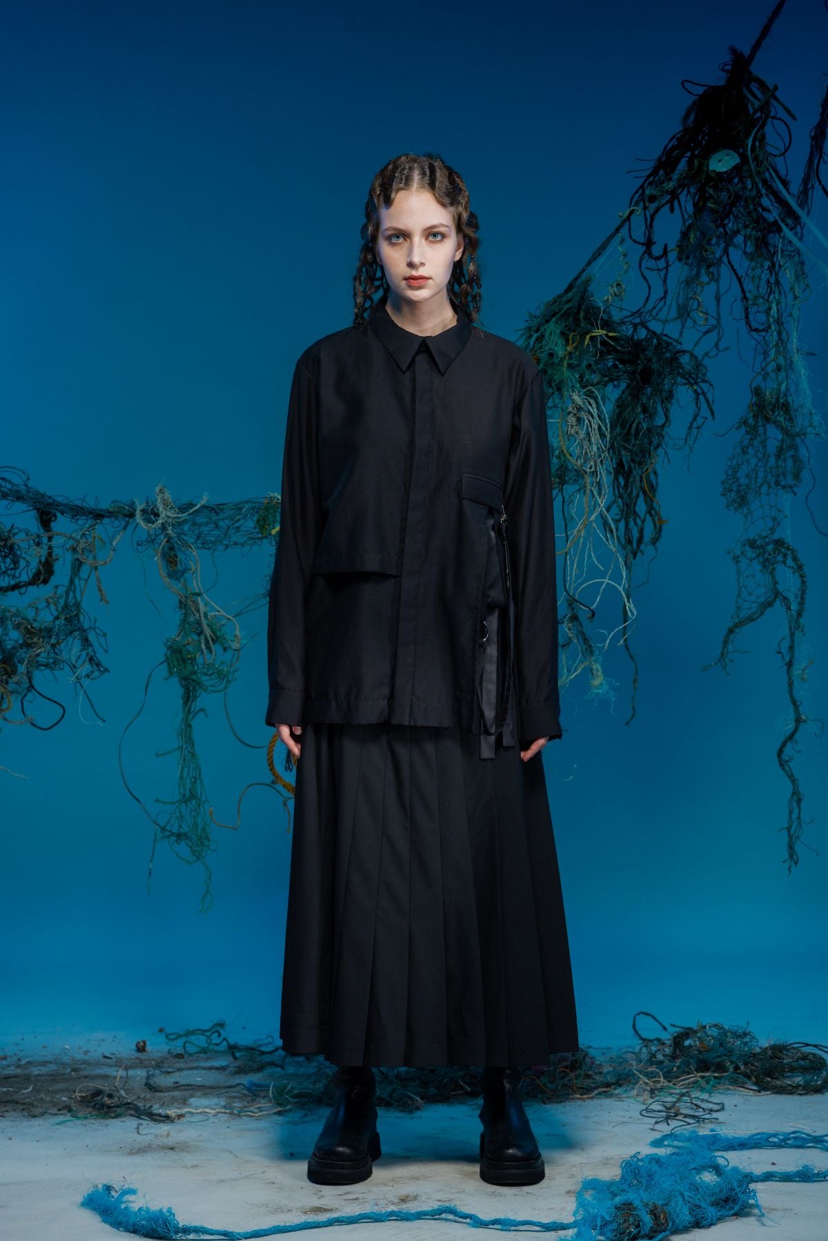 Asymmetric Deconstructed Pocket Weave Shirt - Studio183