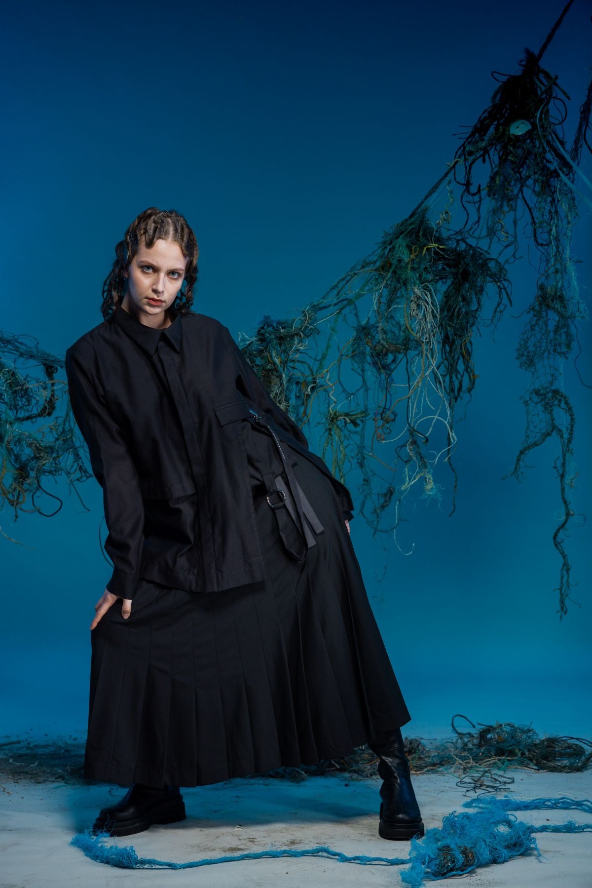 Asymmetric Deconstructed Pocket Weave Shirt - Studio183