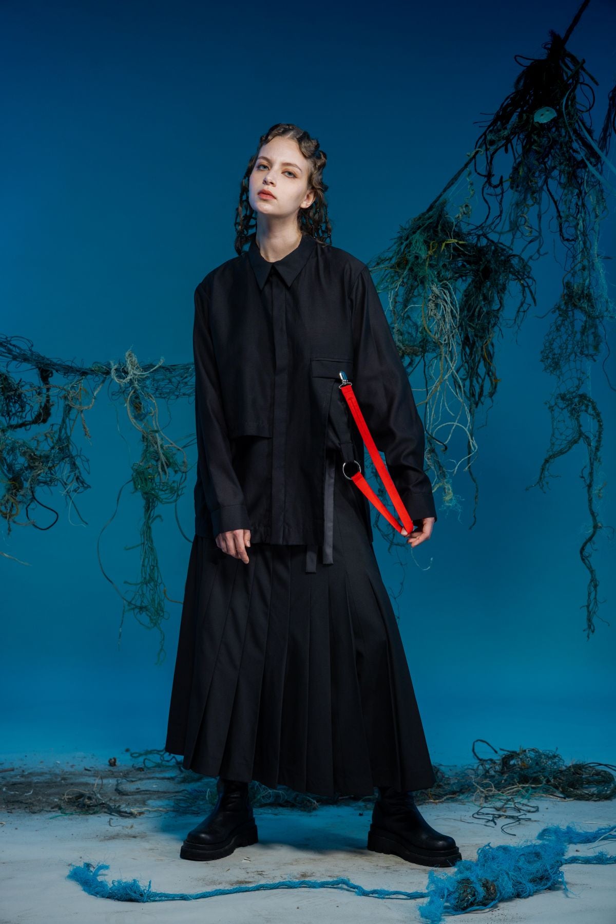 Asymmetric Deconstructed Pocket Weave Shirt - Studio183