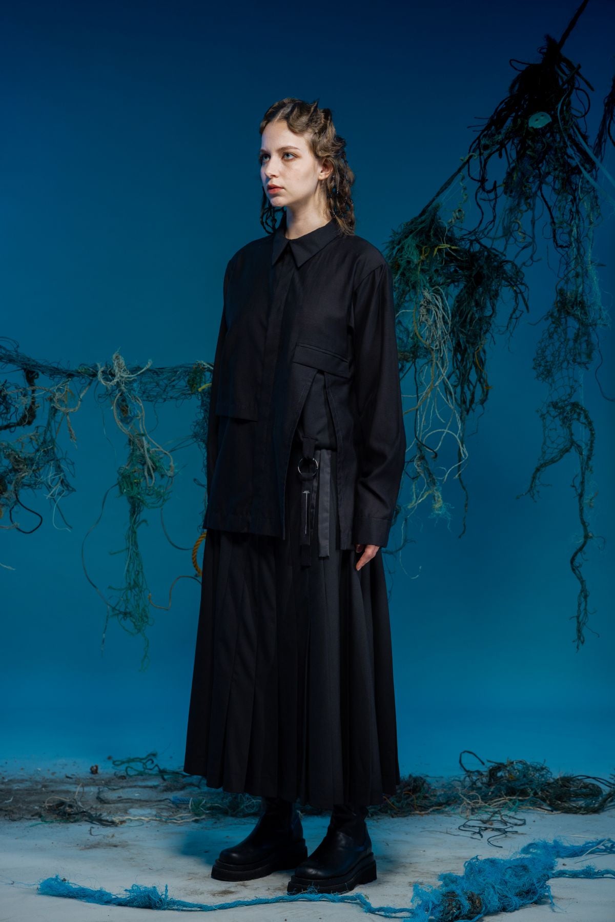 Asymmetric Deconstructed Pocket Weave Shirt - Studio183