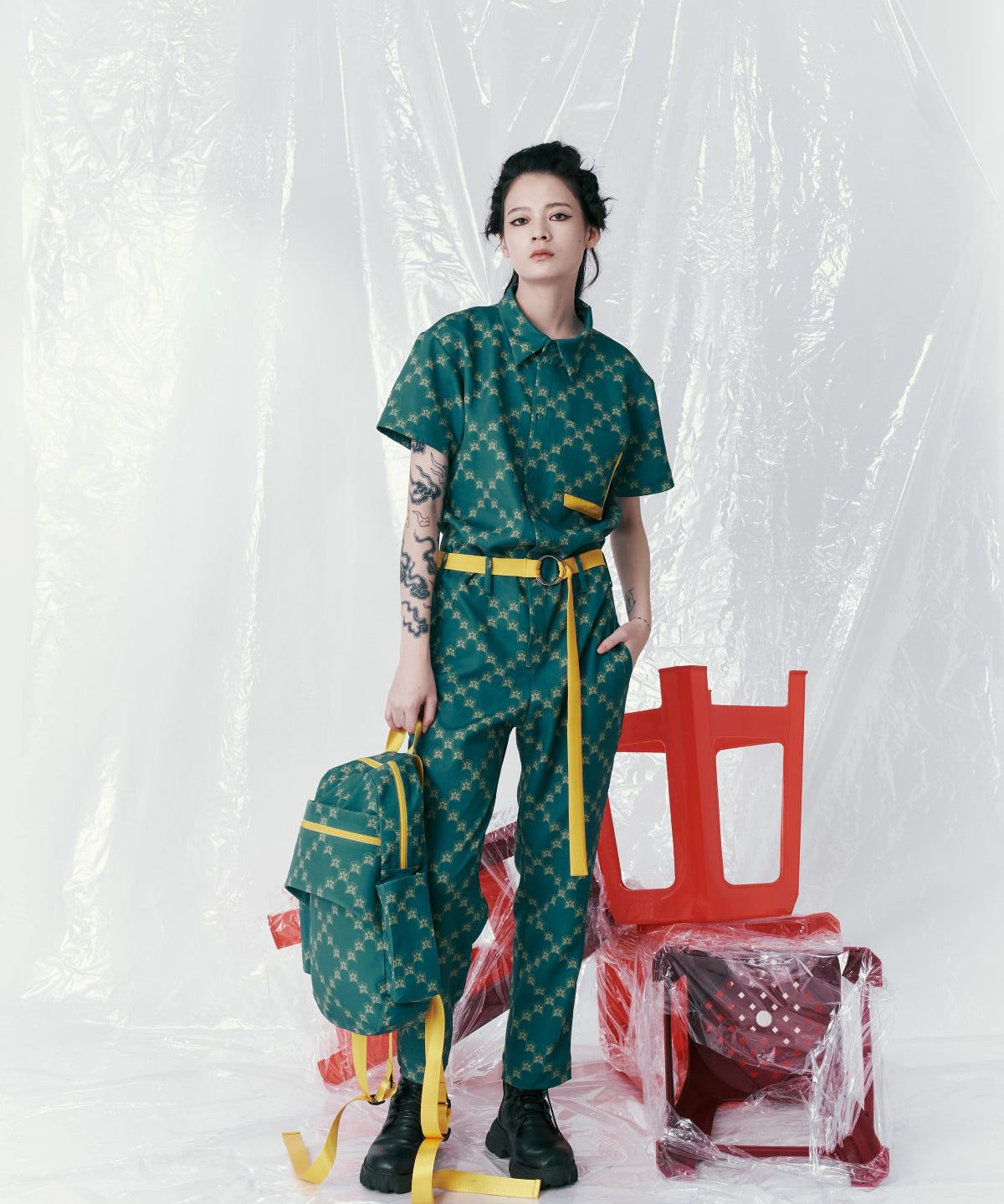 Classic Ban-Doh Print 'Blue and White Slippers' Backpack - Studio183
