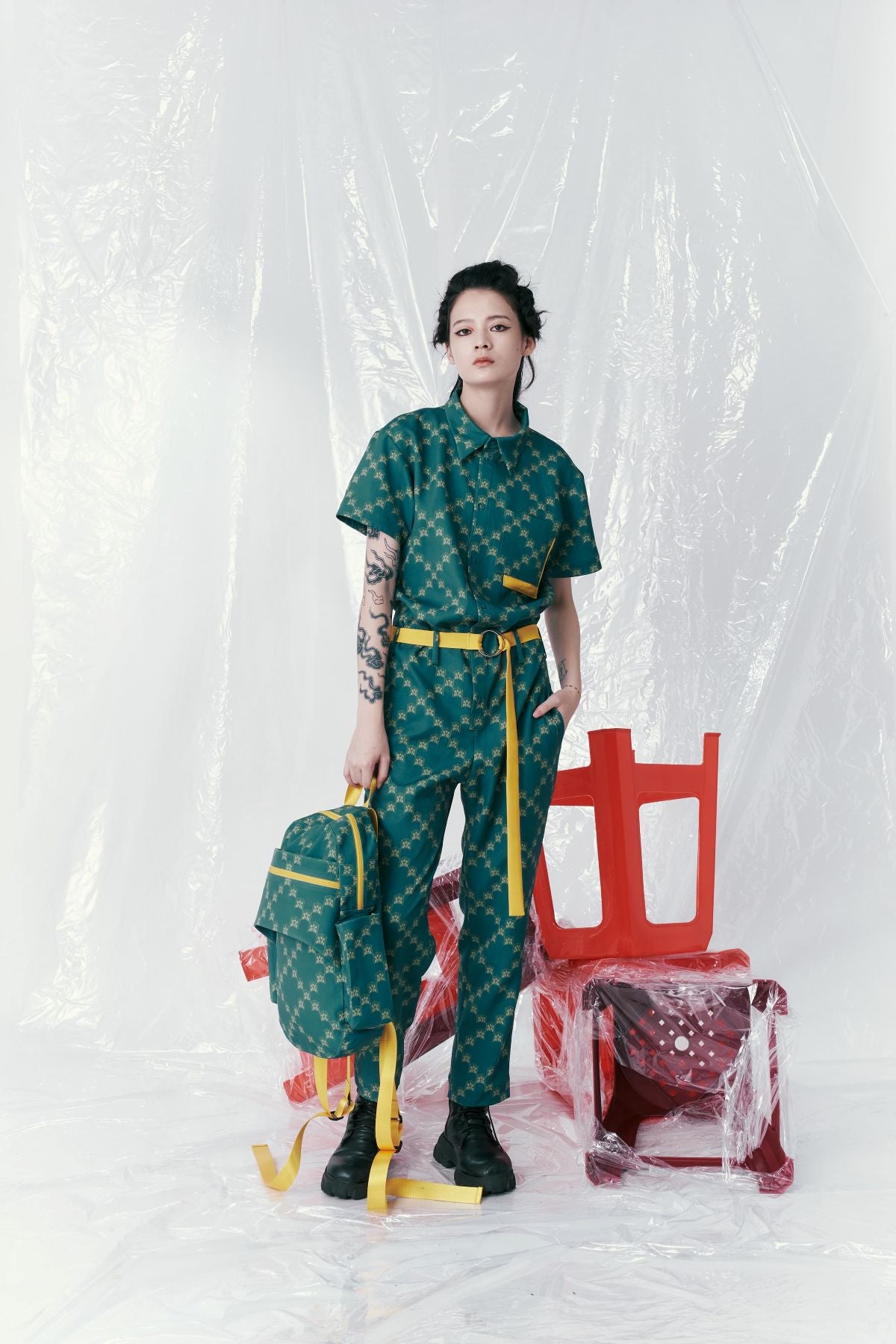 Classic Ban-Doh Print 'Blue and White Slippers' Backpack - Studio183