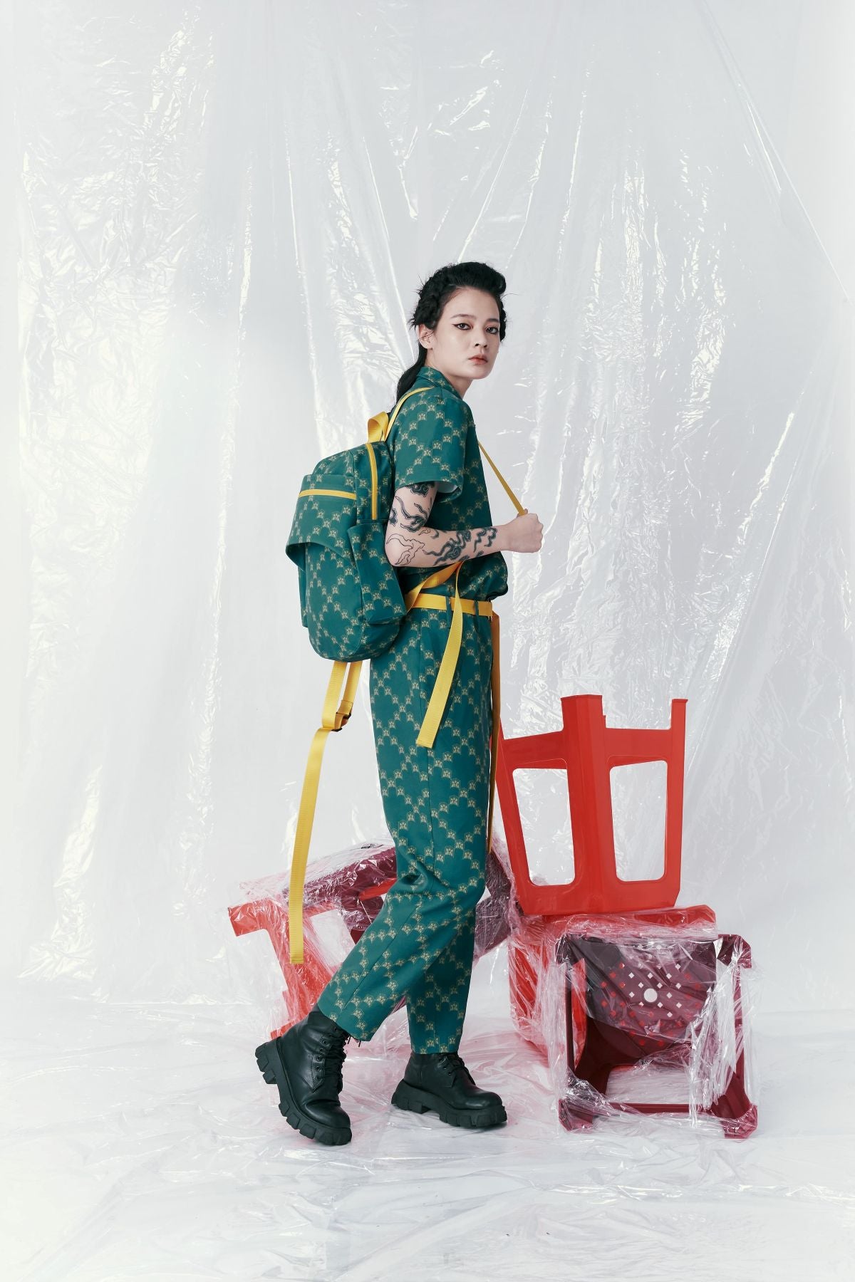 Classic Ban-Doh Print 'Blue and White Slippers' Backpack - Studio183