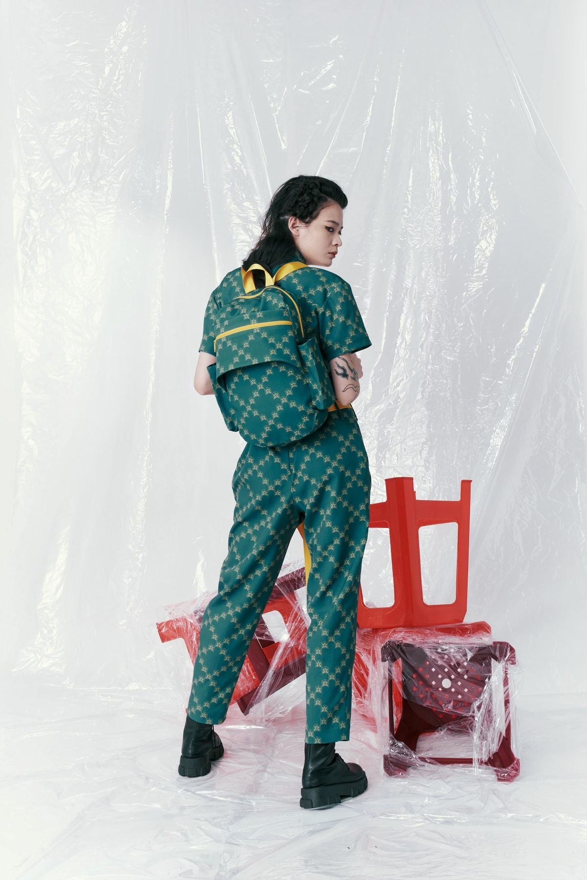 Classic Ban-Doh Print 'Blue and White Slippers' Backpack - Studio183
