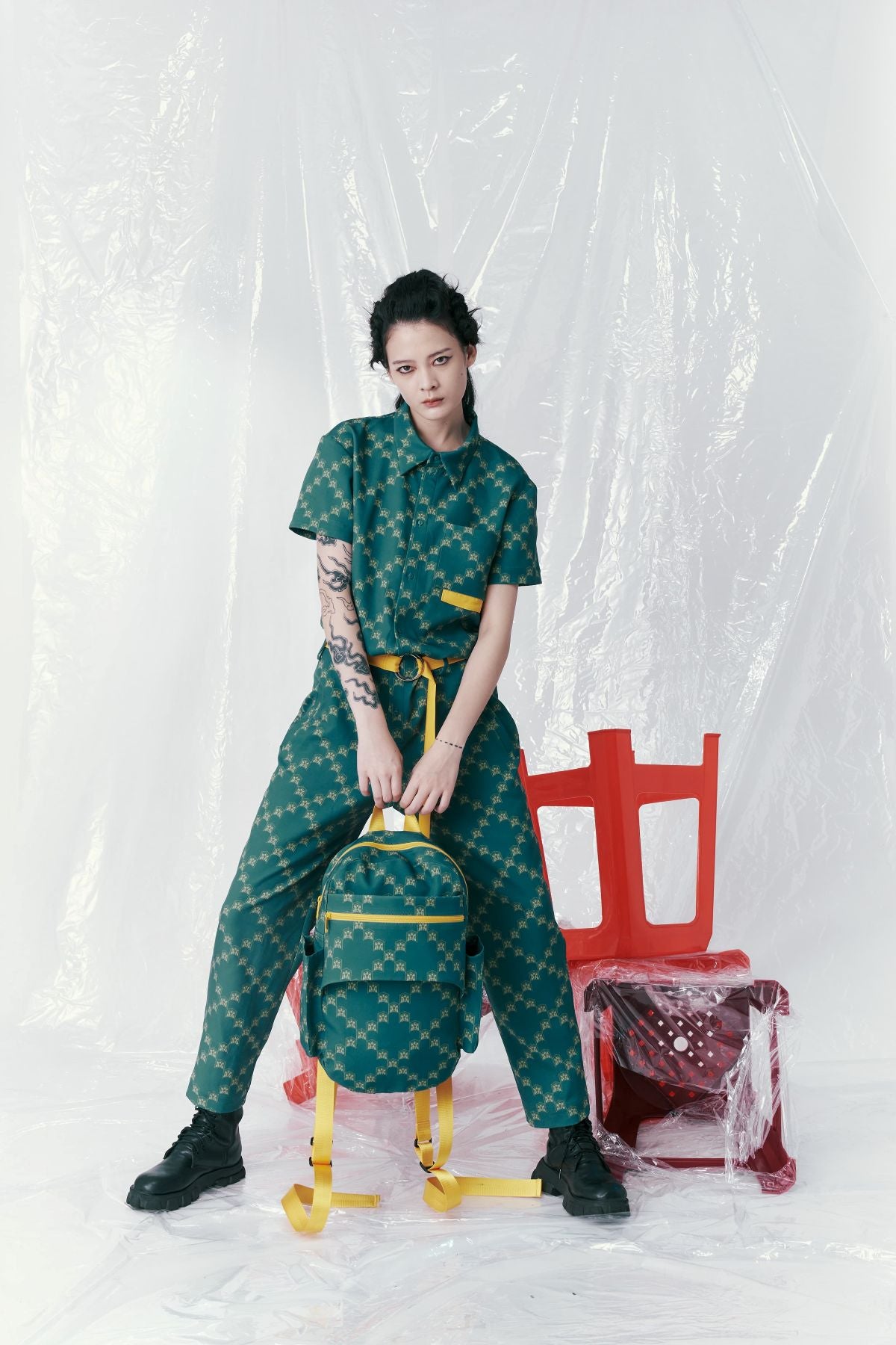 Classic Ban-Doh Print 'Blue and White Slippers' Backpack - Studio183