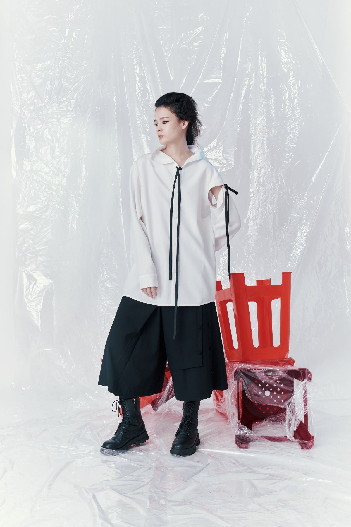 Arm Deconstructed Ribbon Shirt - Studio183