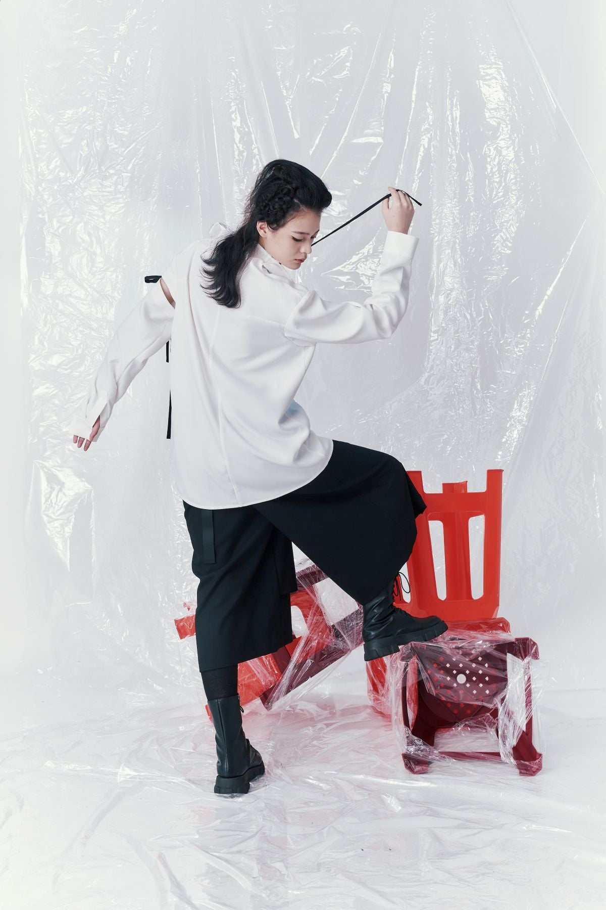 Arm Deconstructed Ribbon Shirt - Studio183