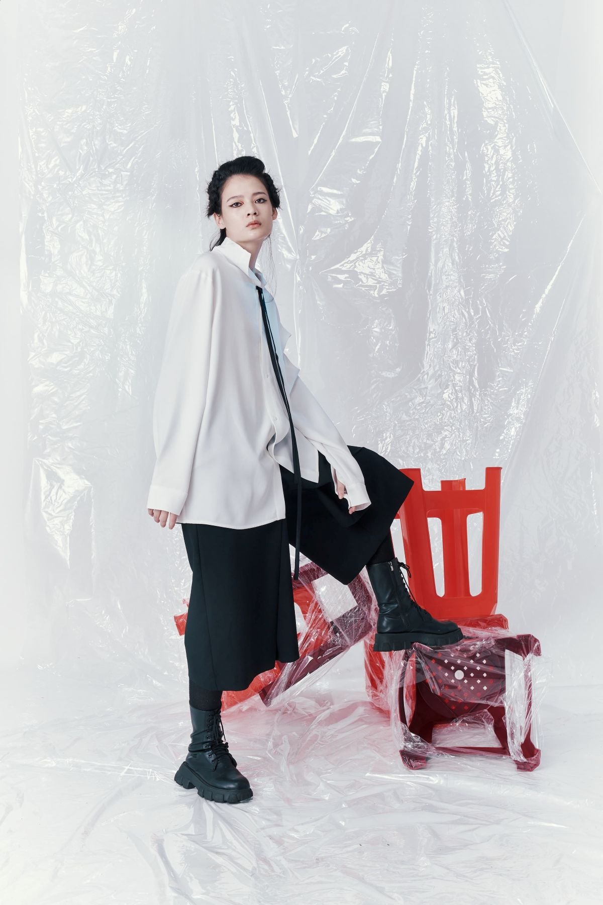 Arm Deconstructed Ribbon Shirt - Studio183