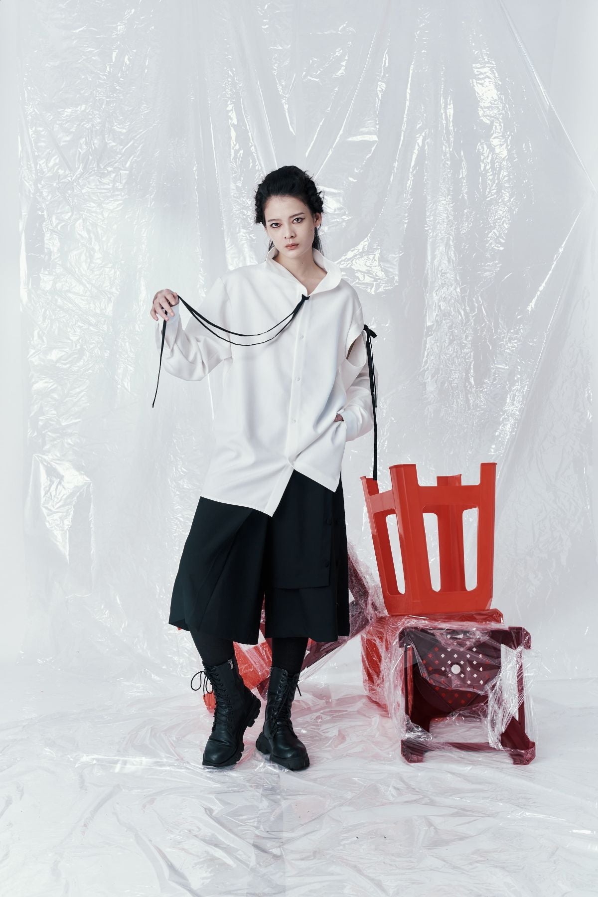 Arm Deconstructed Ribbon Shirt - Studio183