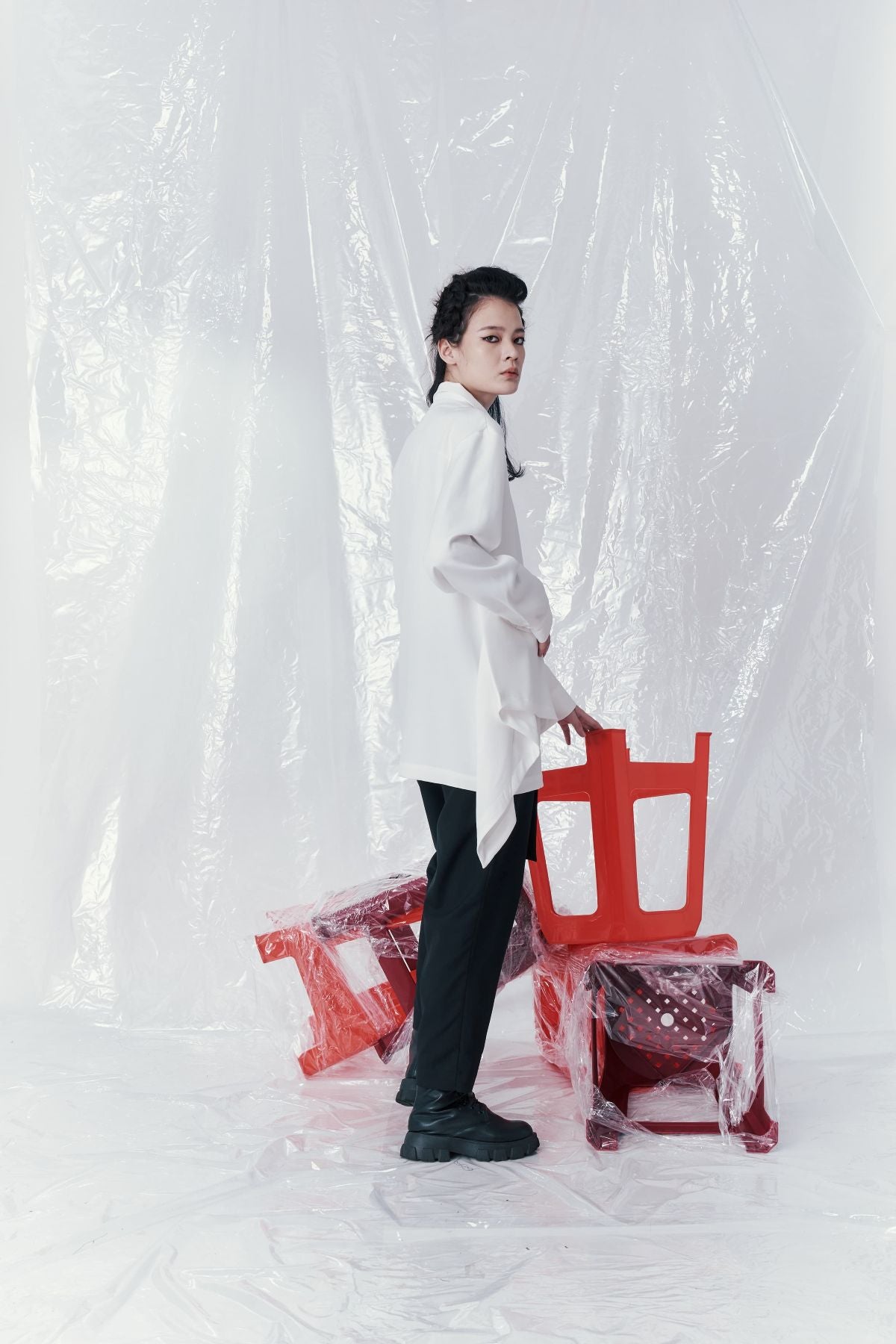 Tie-collar Deconstructed Shirt - Studio183