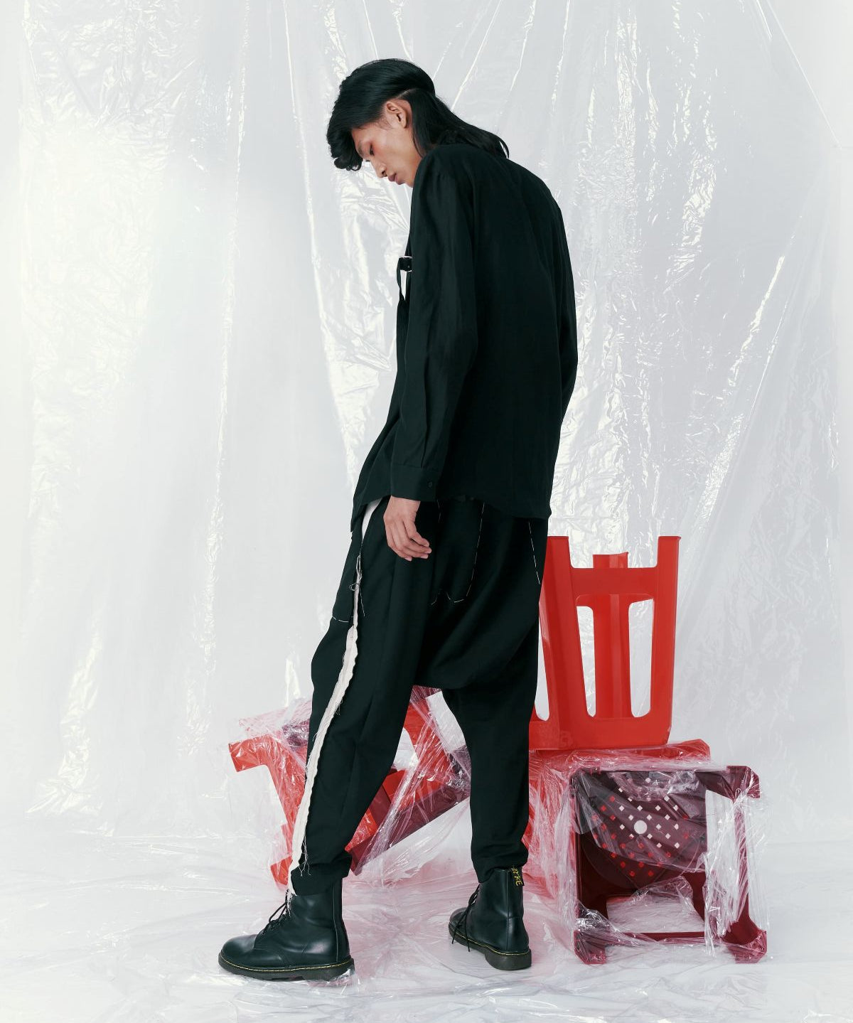 Asymmetrical Placket Deconstructed Shirt - Studio183