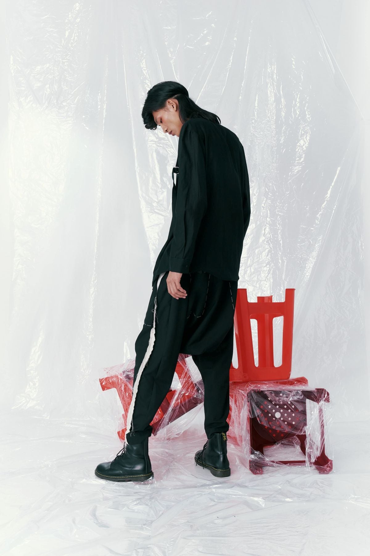 Asymmetrical Placket Deconstructed Shirt - Studio183