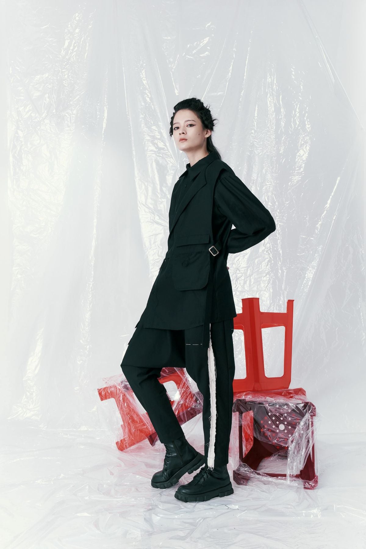Deconstructed Flap Buckle Shirt - Studio183