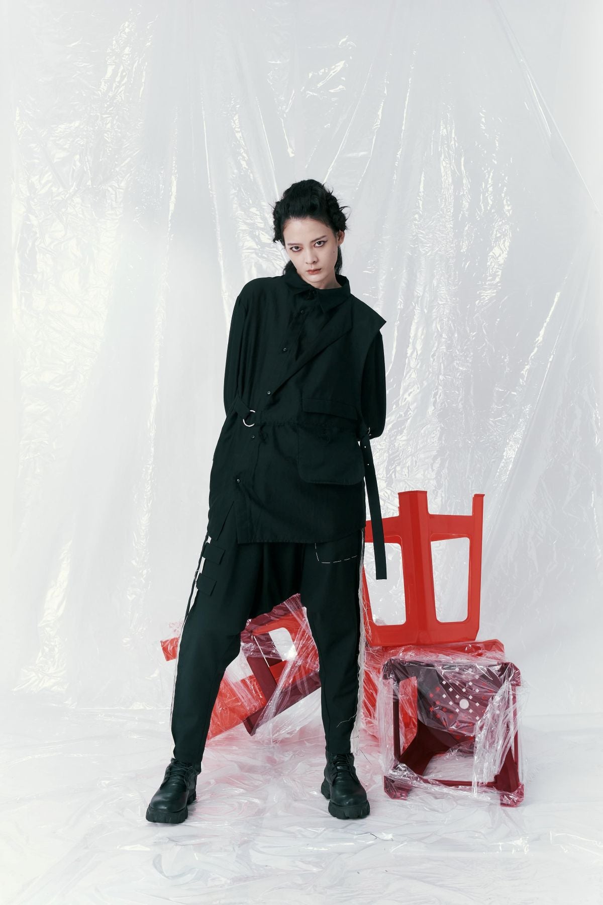 Deconstructed Flap Buckle Shirt - Studio183