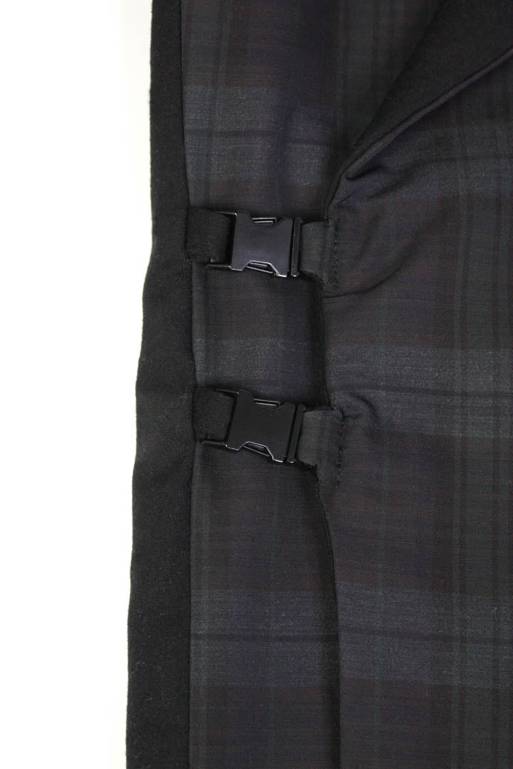 Black Panelled Check Pattern Blazer - Studio183