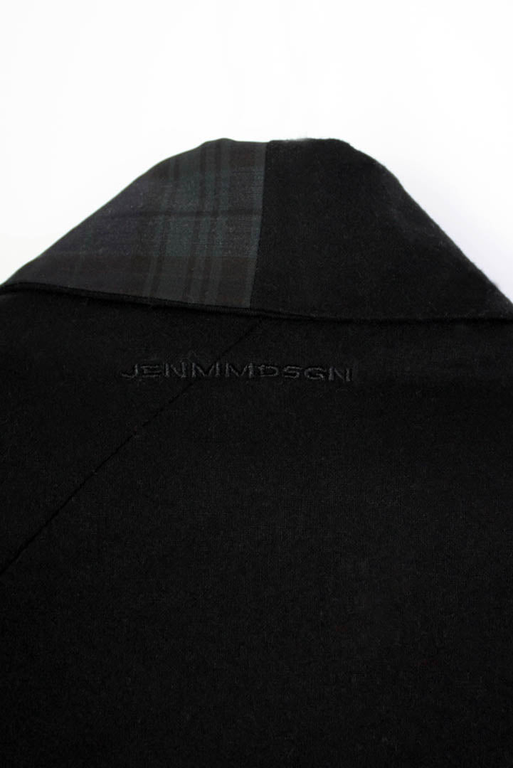 Black Panelled Check Pattern Blazer - Studio183