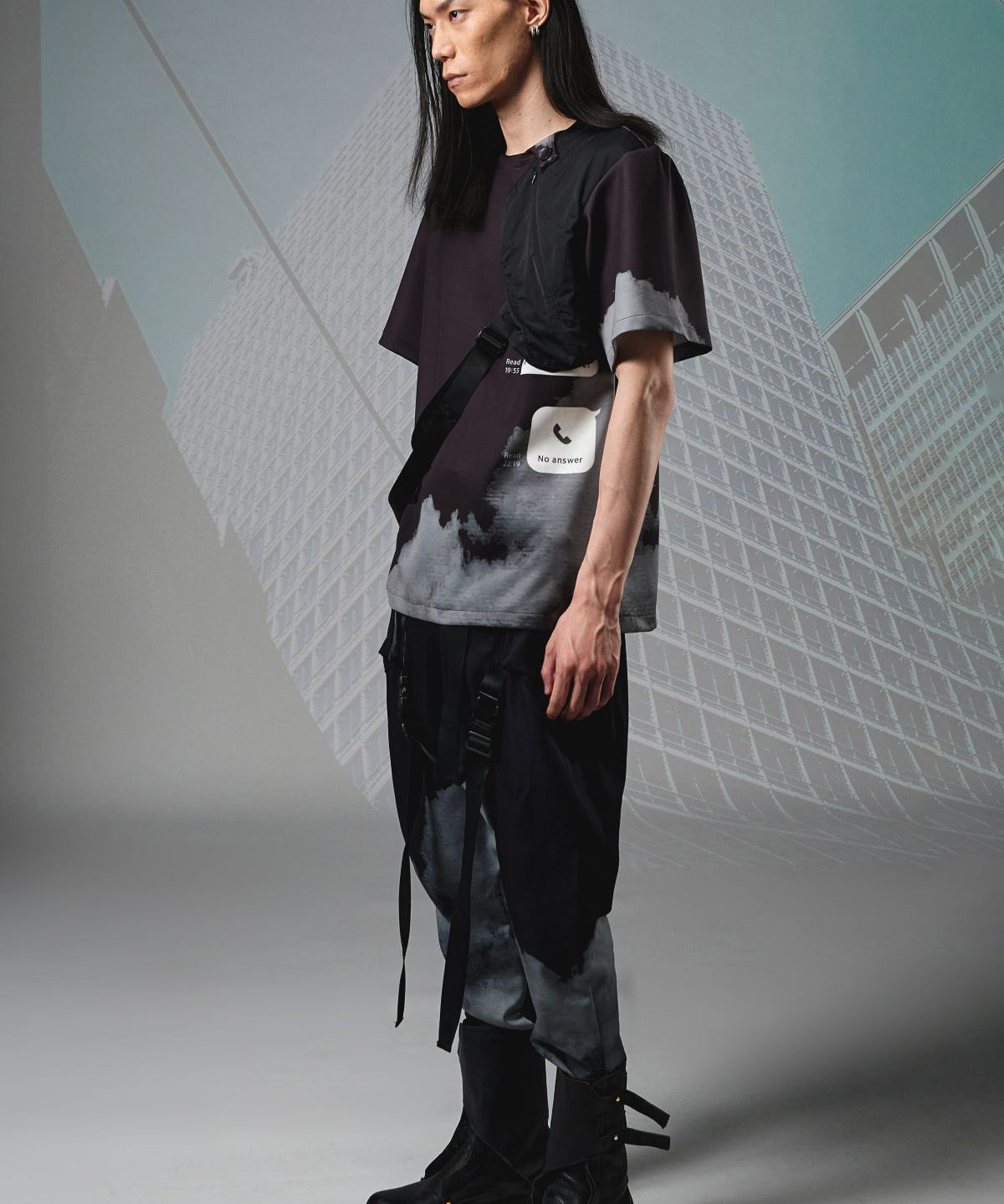 Chest Bag Strap Top (Line Cloud) - Studio183