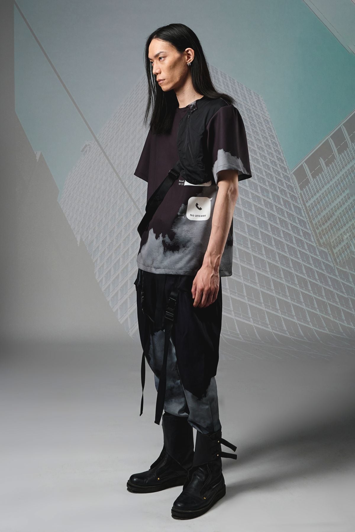 Chest Bag Strap Top (Line Cloud) - Studio183