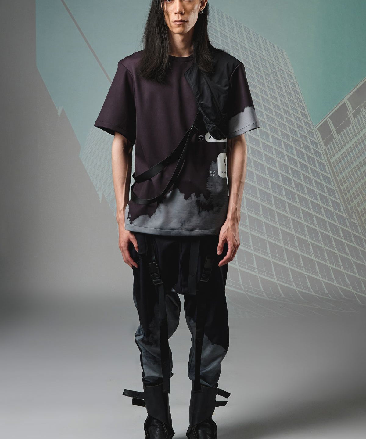 Chest Bag Strap Top (Line Cloud) - Studio183