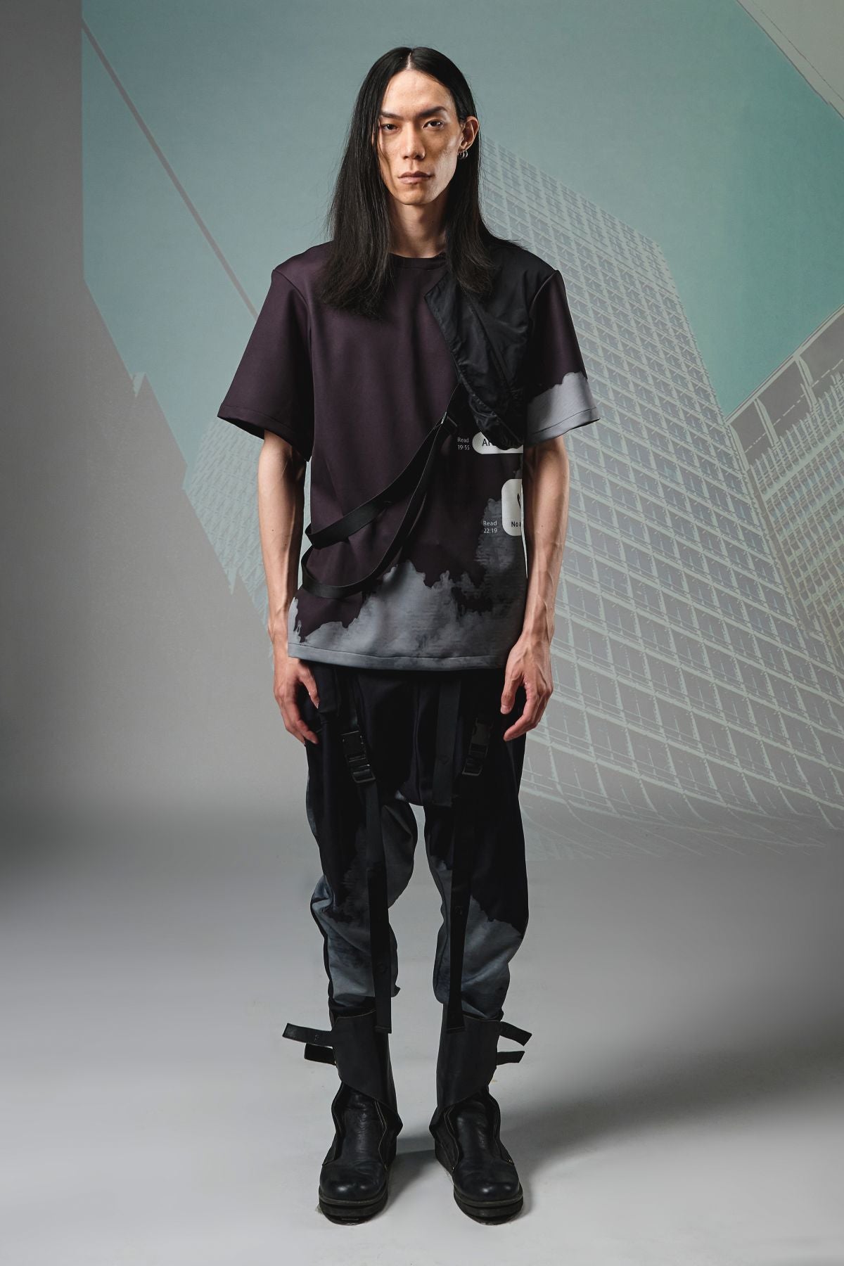 Chest Bag Strap Top (Line Cloud) - Studio183